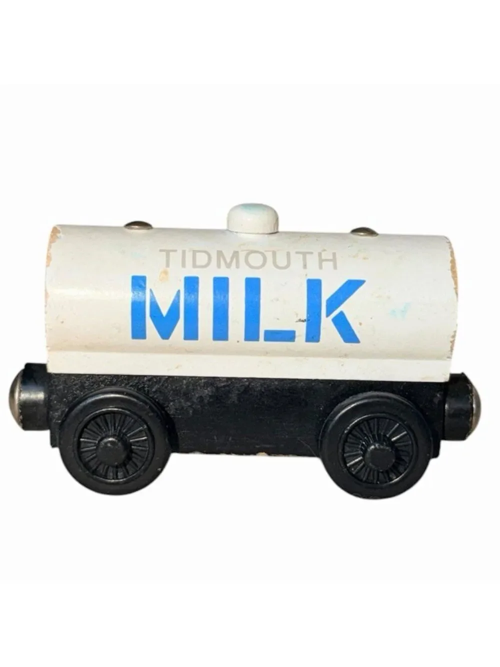 Thomas Wooden Railway Tidmouth Milk Tanker Vintage Wood Train Car 2001 White